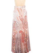 Metallic Dot Paisley Maxi Skirt Bottom arcadeshops.com