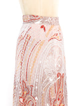Metallic Dot Paisley Maxi Skirt Bottom arcadeshops.com