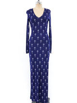 Versus by Gianni Versace Cross Printed Maxi Dress Dress arcadeshops.com