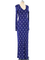 Versus by Gianni Versace Cross Printed Maxi Dress Dress arcadeshops.com