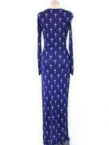 Versus by Gianni Versace Cross Printed Maxi Dress Dress arcadeshops.com