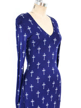Versus by Gianni Versace Cross Printed Maxi Dress Dress arcadeshops.com