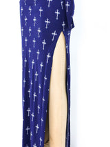 Versus by Gianni Versace Cross Printed Maxi Dress Dress arcadeshops.com