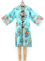 Embroidered Turquoise Silk Chinese Robe Jacket arcadeshops.com