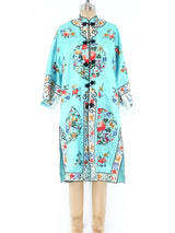 Embroidered Turquoise Silk Chinese Robe Jacket arcadeshops.com