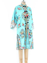 Embroidered Turquoise Silk Chinese Robe Jacket arcadeshops.com