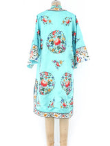 Embroidered Turquoise Silk Chinese Robe Jacket arcadeshops.com