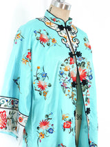 Embroidered Turquoise Silk Chinese Robe Jacket arcadeshops.com