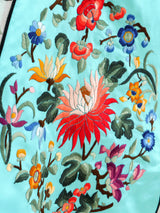 Embroidered Turquoise Silk Chinese Robe Jacket arcadeshops.com