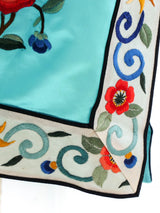Embroidered Turquoise Silk Chinese Robe Jacket arcadeshops.com