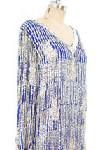 Silver Beaded Fringe Dress Dress arcadeshops.com