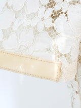 Chanel Patent Trimmed Lace Top Top arcadeshops.com