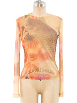 Koi Fish Printed Net Top Top arcadeshops.com
