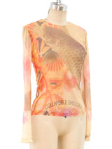 Koi Fish Printed Net Top Top arcadeshops.com