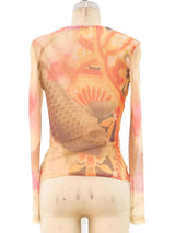 Koi Fish Printed Net Top Top arcadeshops.com