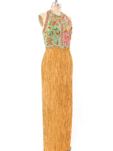 Mary McFadden Embellished Bodice Gown Dress arcadeshops.com