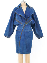 Alaia Denim Motorcycle Dress Dress arcadeshops.com
