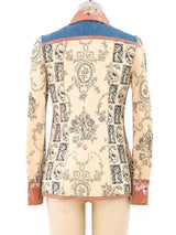 Roberto Cavalli Typography Printed Western Shirt Top arcadeshops.com