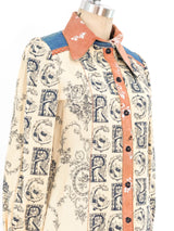 Roberto Cavalli Typography Printed Western Shirt Top arcadeshops.com