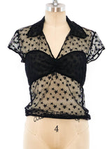 Chanel Black Star Lace Top Top arcadeshops.com