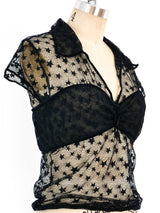 Chanel Black Star Lace Top Top arcadeshops.com