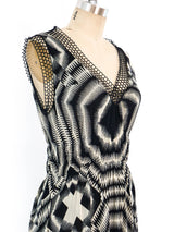 Jean Paul Gaultier Optical Print Net Tank Dress Dress arcadeshops.com