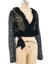 Valentino Lace Wrap Top Top arcadeshops.com