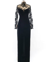 Galanos Lace Trimmed Bustier Gown Dress arcadeshops.com
