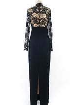 Galanos Lace Trimmed Bustier Gown Dress arcadeshops.com