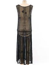 1920's Bead Embellished Silk Chiffon Dress Dress arcadeshops.com