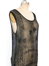 1920's Bead Embellished Silk Chiffon Dress Dress arcadeshops.com