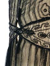 1920's Bead Embellished Silk Chiffon Dress Dress arcadeshops.com