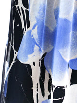 Hanae Mori Floral Print Silk Chiffon Dress Dress arcadeshops.com