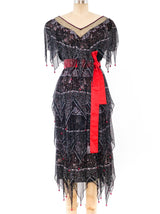 Zandra Rhodes Printed Silk Tiered Dress Dress arcadeshops.com