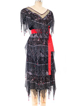 Zandra Rhodes Printed Silk Tiered Dress Dress arcadeshops.com