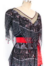 Zandra Rhodes Printed Silk Tiered Dress Dress arcadeshops.com