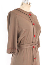 Stephen Burrows Taupe Jersey Jumpsuit Suit arcadeshops.com