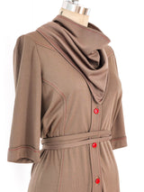 Stephen Burrows Taupe Jersey Jumpsuit Suit arcadeshops.com