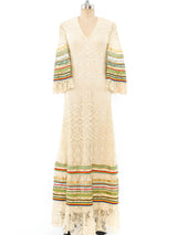 Giorgio di Sant'Angelo Rainbow Trimmed Lace Dress Dress arcadeshops.com