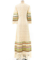 Giorgio di Sant'Angelo Rainbow Trimmed Lace Dress Dress arcadeshops.com