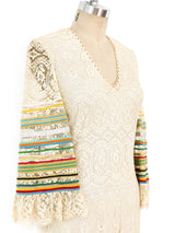 Giorgio di Sant'Angelo Rainbow Trimmed Lace Dress Dress arcadeshops.com