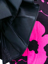 Fuchsia Floral Maxi Dress with Ruffle Sleeve Dress arcadeshops.com