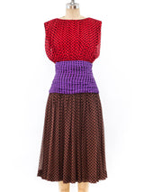 Colorblock Polka Dot Dress Dress arcadeshops.com