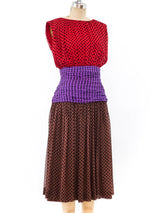 Colorblock Polka Dot Dress Dress arcadeshops.com