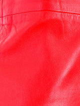 Versus Gianni Versace Red Leather Apron Dress Dress arcadeshops.com