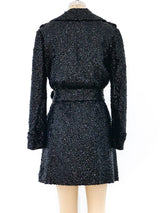 1960's Black Sequin Coat Outerwear arcadeshops.com