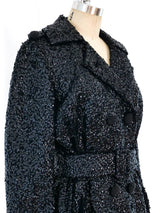1960's Black Sequin Coat Outerwear arcadeshops.com