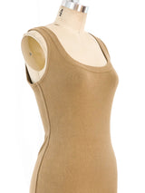Alaia Taupe Knit Tank Dress Dress arcadeshops.com