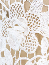 White Floral Crochet Crop Top Top arcadeshops.com
