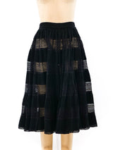 Pintuck and Lace Banded Circle Skirt Bottom arcadeshops.com